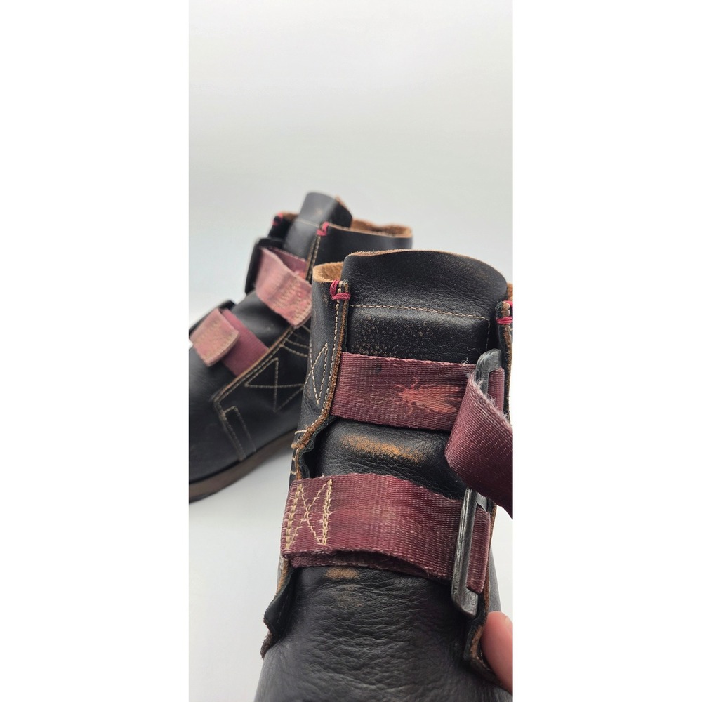 Fly London Black Leather Double Buckle Ankle Boots Made in Portugal Size 42 - Picture 10 of 12